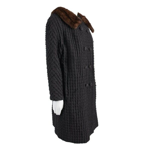 Vintage 40s 50 Tissus Hurel Paris French Coat Gray - Picture 4 of 12